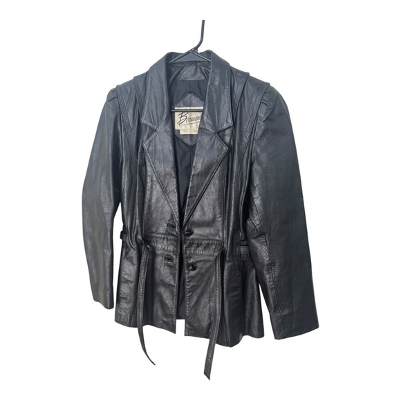 Vintage Classic  Bermans Leather Jacket Women’s Size 6 Black Fashion All Season - Picture 3 of 10